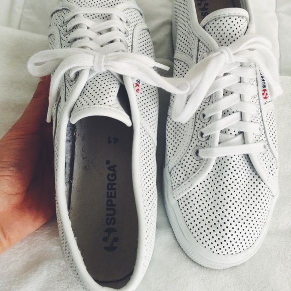White Leather platform supergas! - Picture 3 of 5